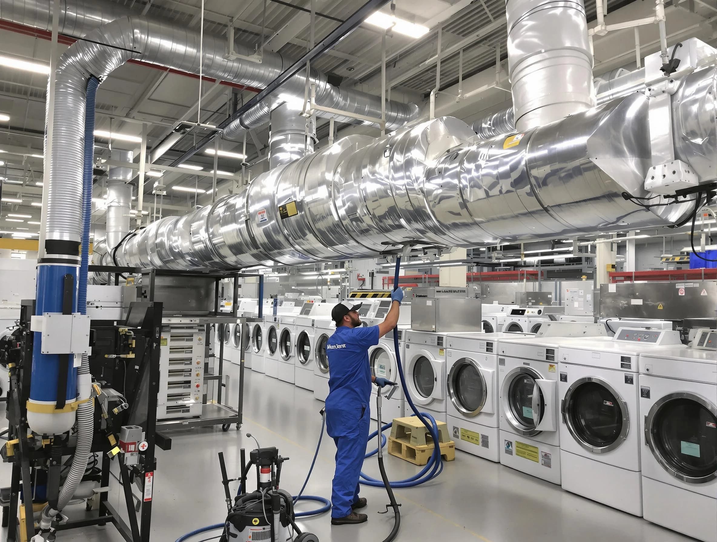 Marshfield Dryer Vent Cleaning team performing heavy-duty industrial dryer vent cleaning in Marshfield