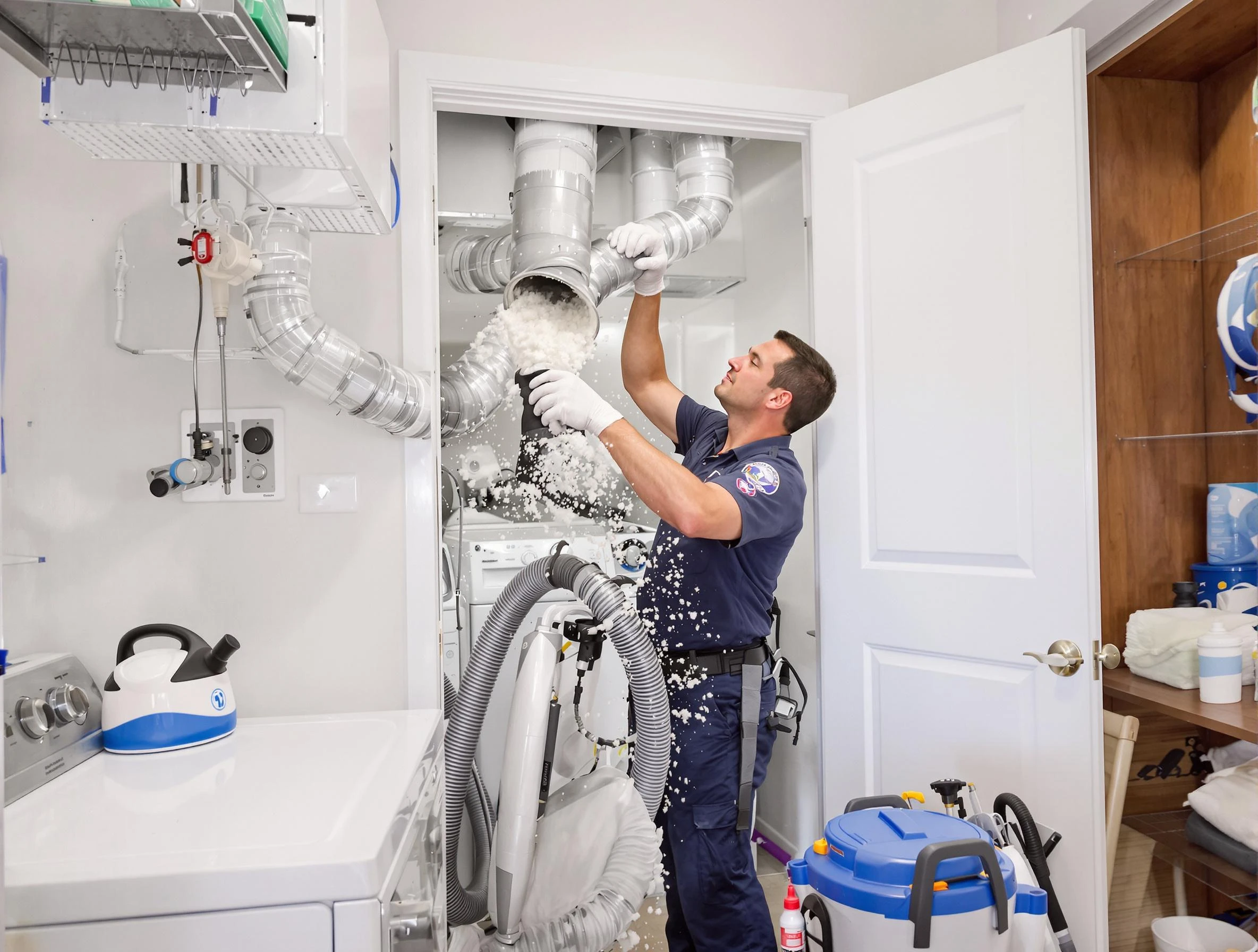 Marshfield Dryer Vent Cleaning technician delivering thorough residential dryer vent cleaning service in Marshfield